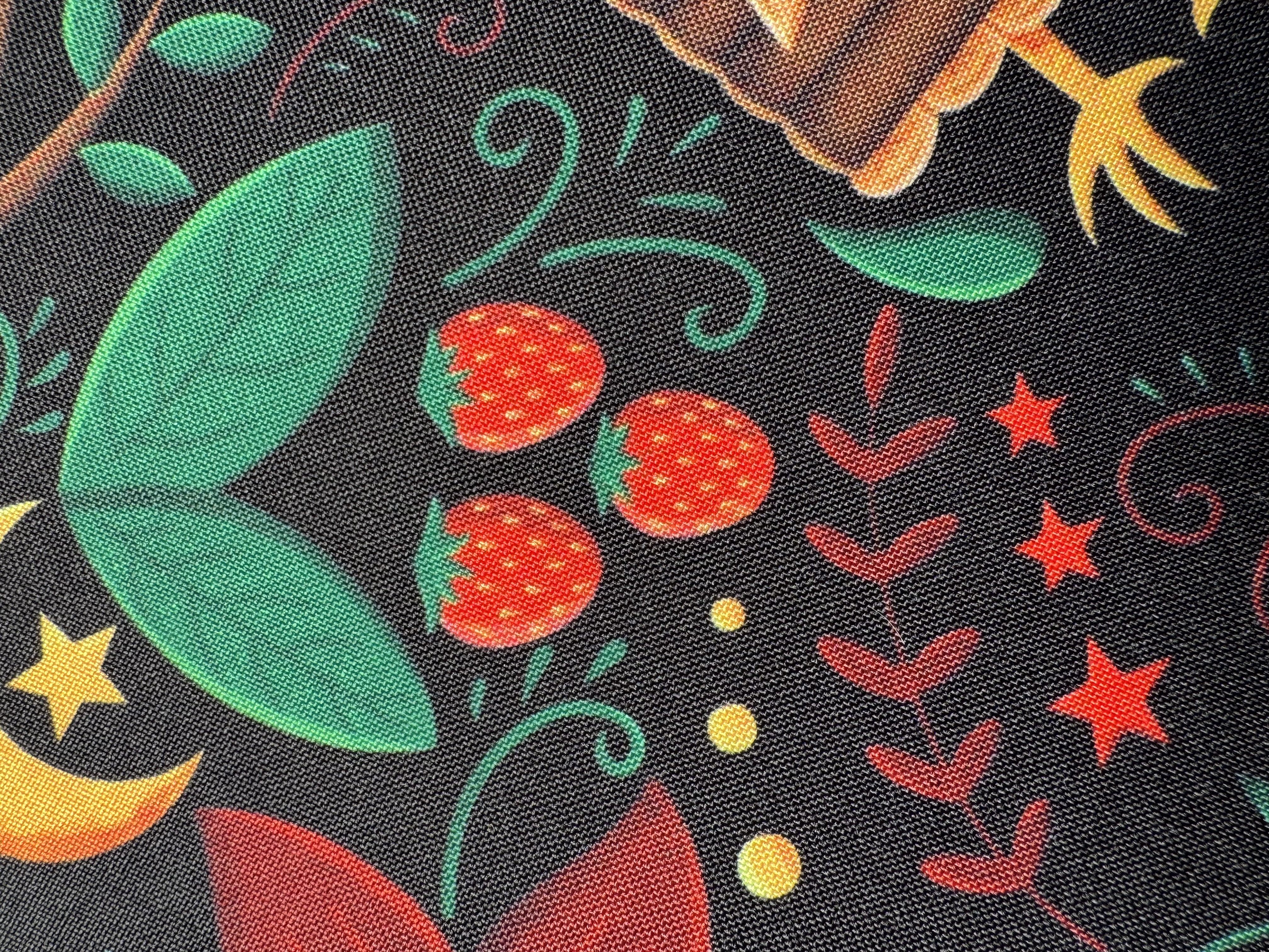 Габардин "Принт 9" баба Яга на черном