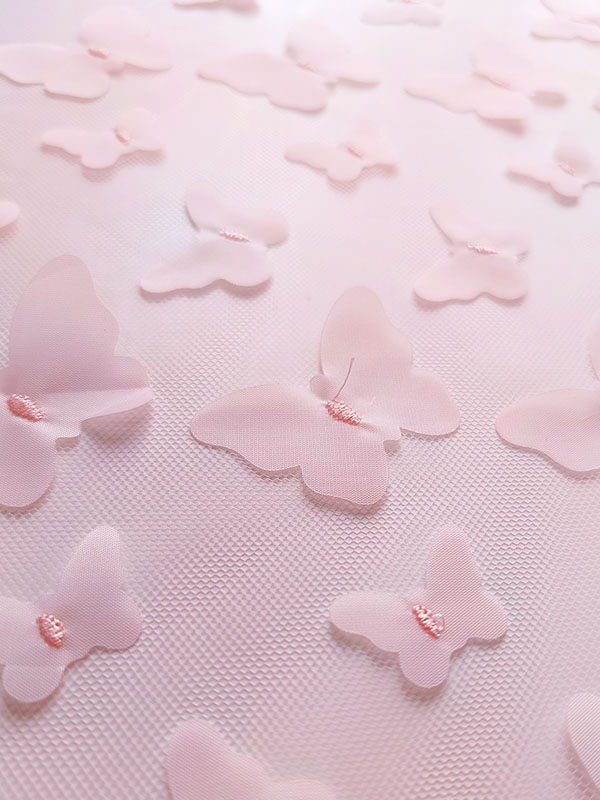 Сетка с 3D бабочками "Пудра"