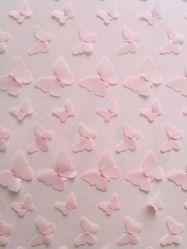 Сетка с 3D бабочками "Пудра"