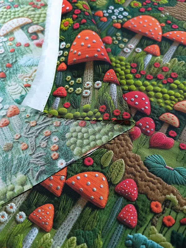 Хлопок с принтом "Грибы 5D"