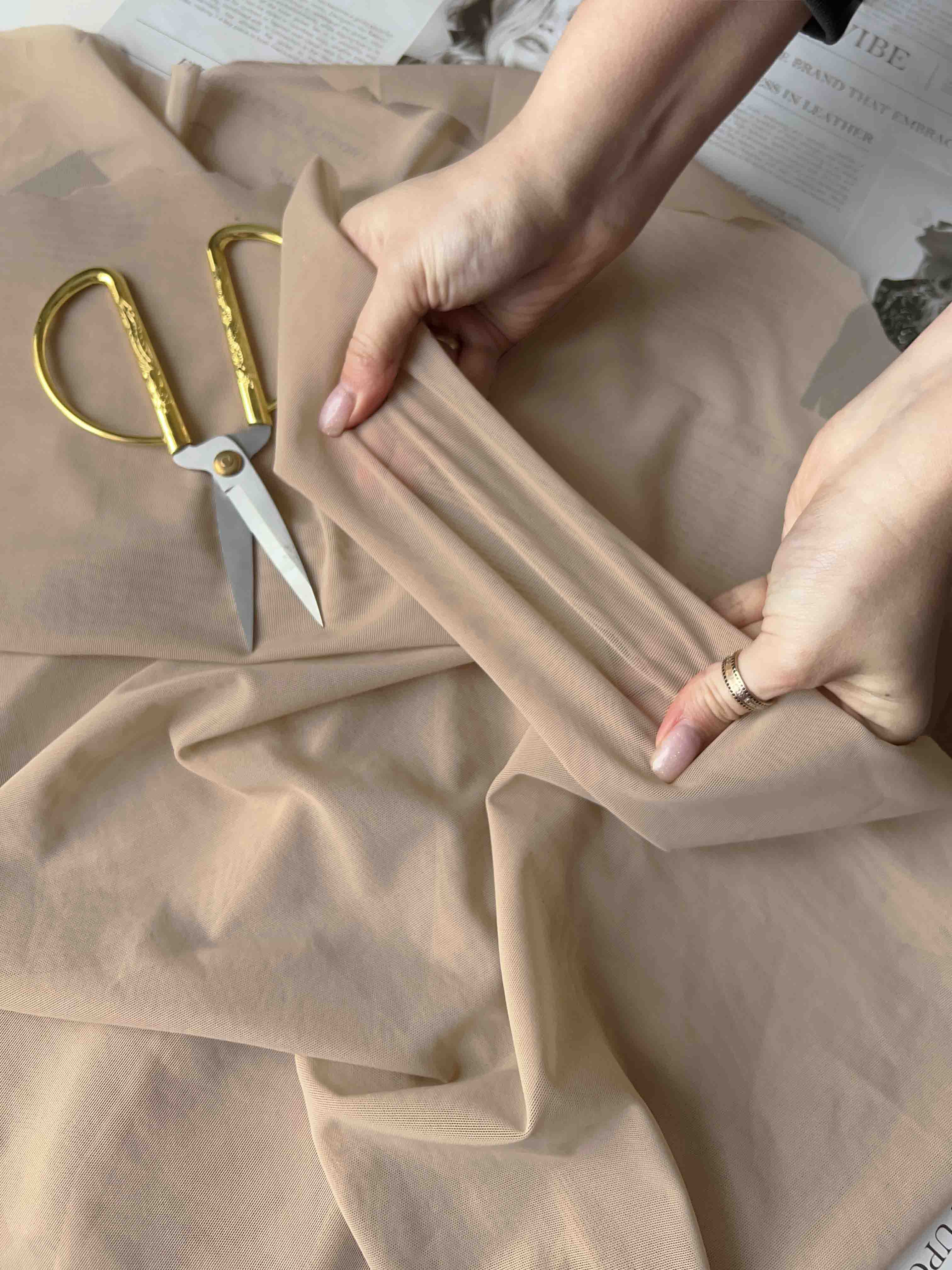 Стрейч- сетка ПЛОТНАЯ "NUDE"