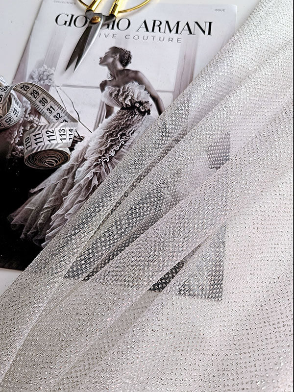 Фатин с глиттером "Молочный"