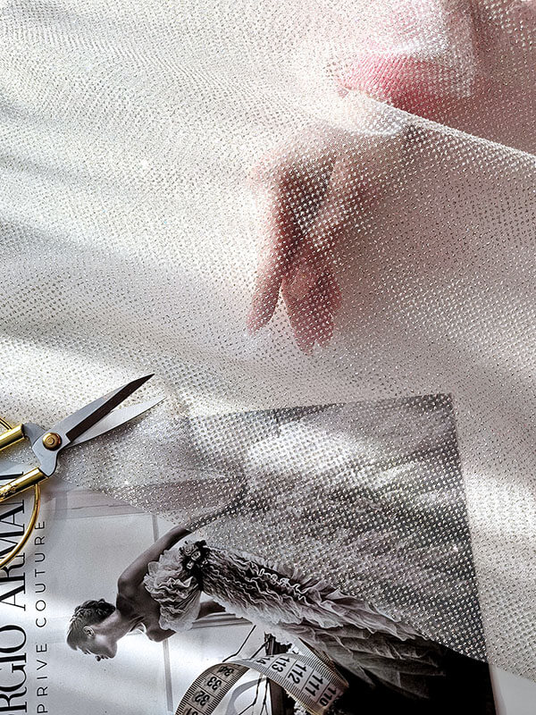 Фатин с глиттером "Молочный"