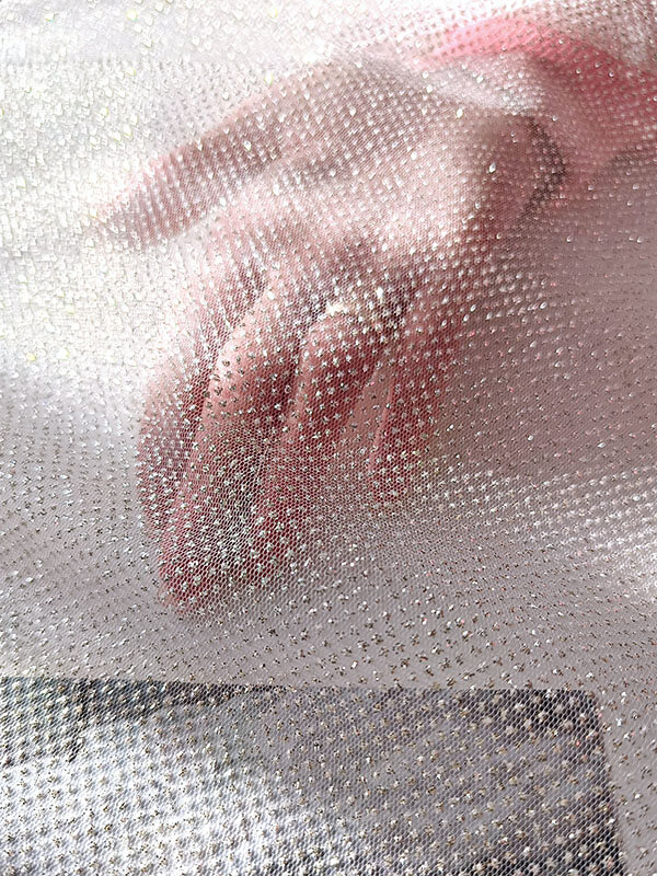 Фатин с глиттером "Молочный"