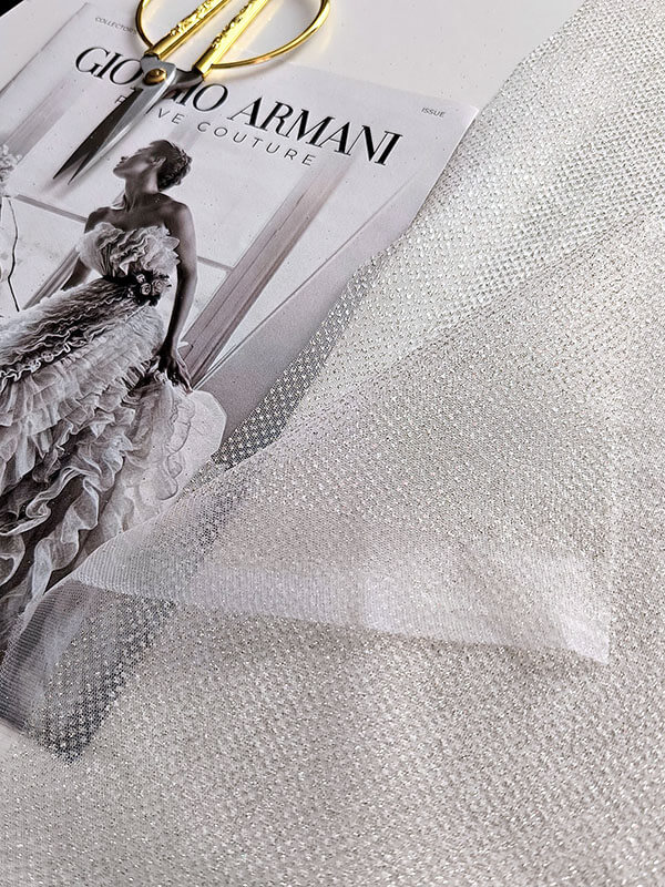 Фатин с глиттером "Молочный"