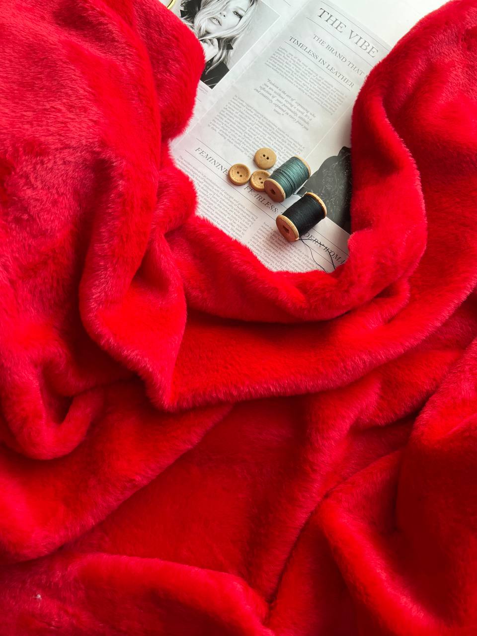 Мех искусственный "Красный"