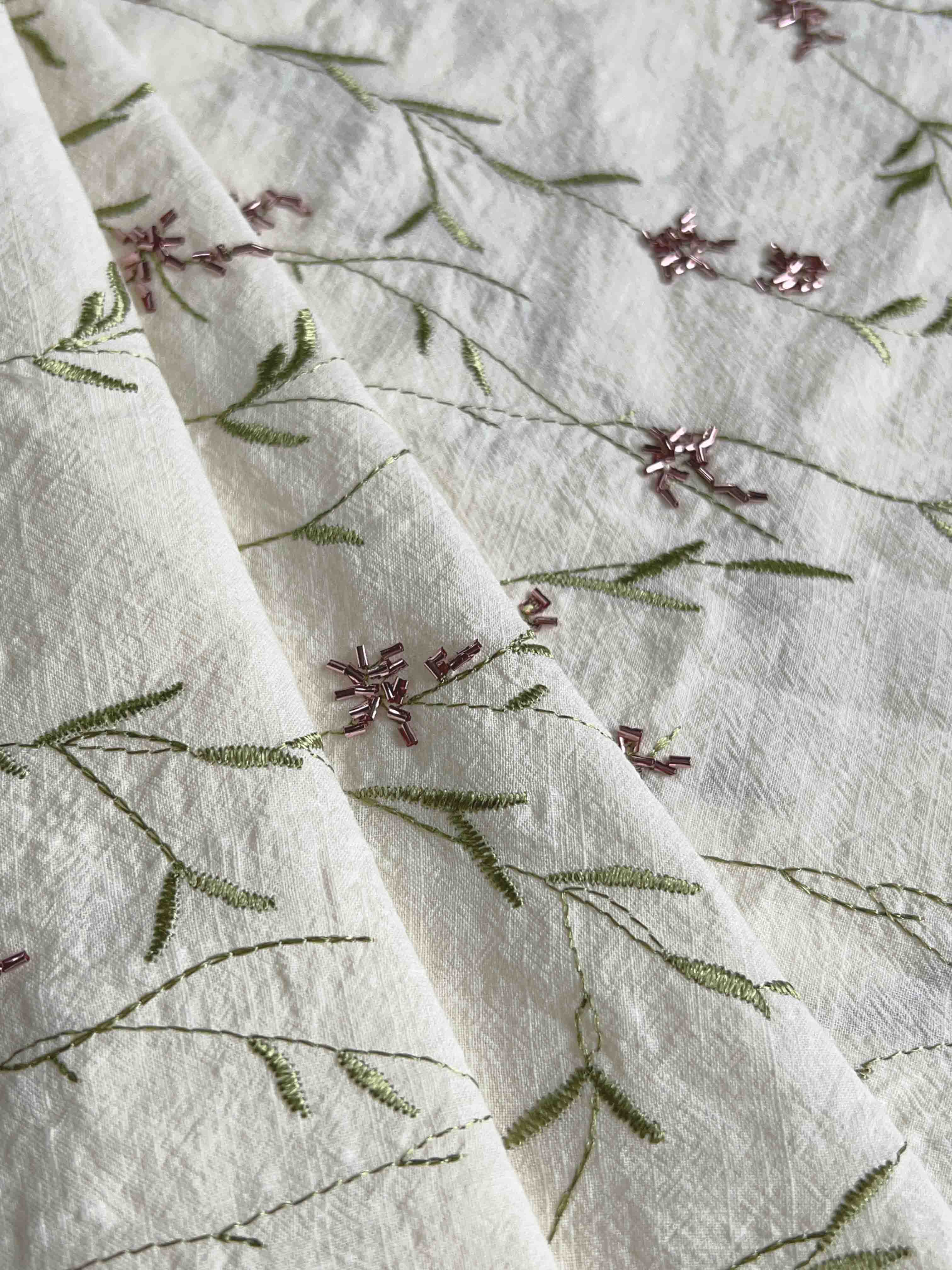 Лён с вышивкой "Полевые цветы"