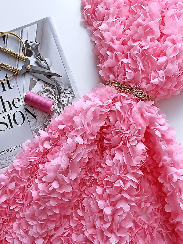 Сетка с цветами гортензия "Розовый"