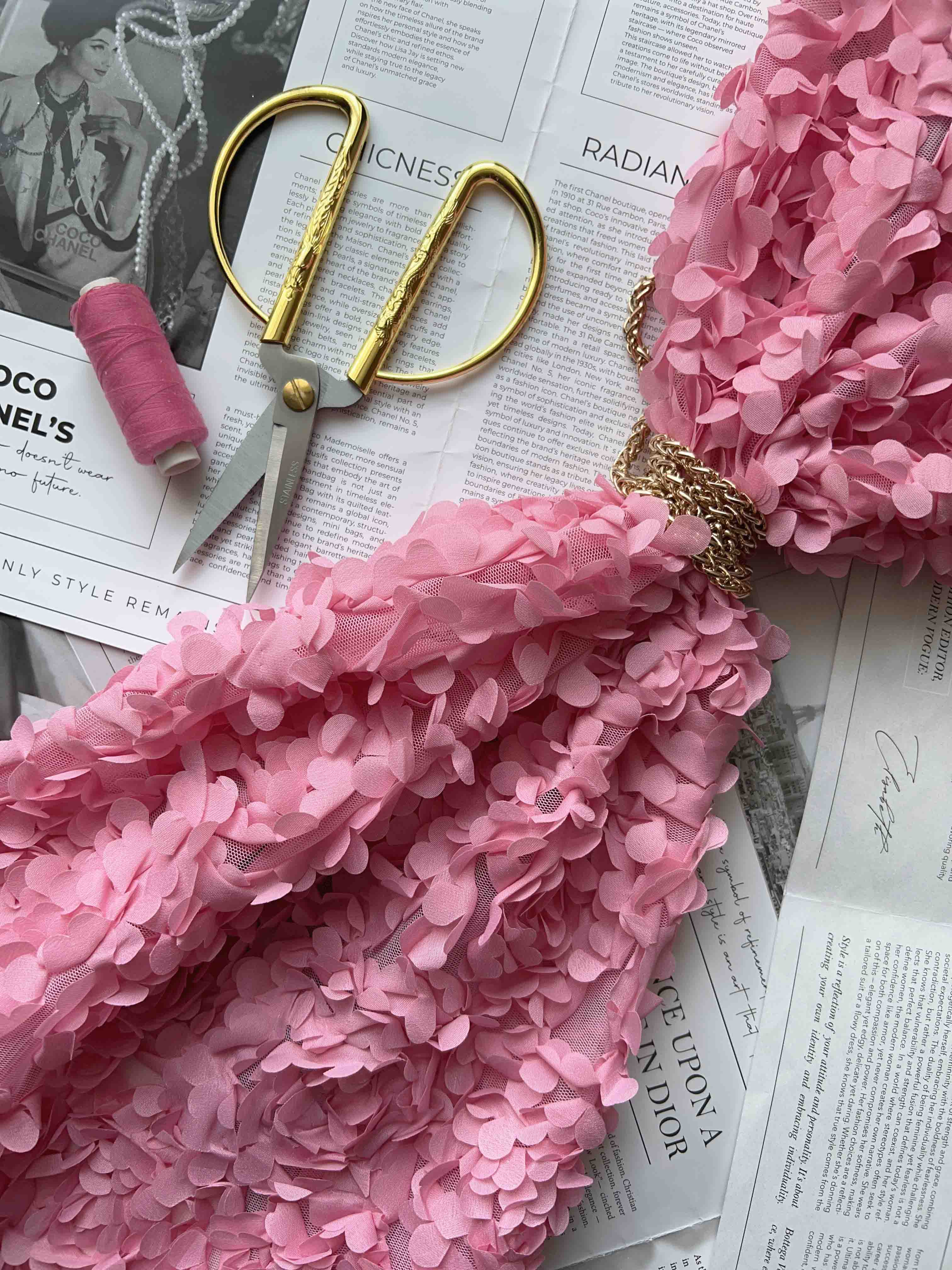 Сетка с цветами гортензия "Розовый"