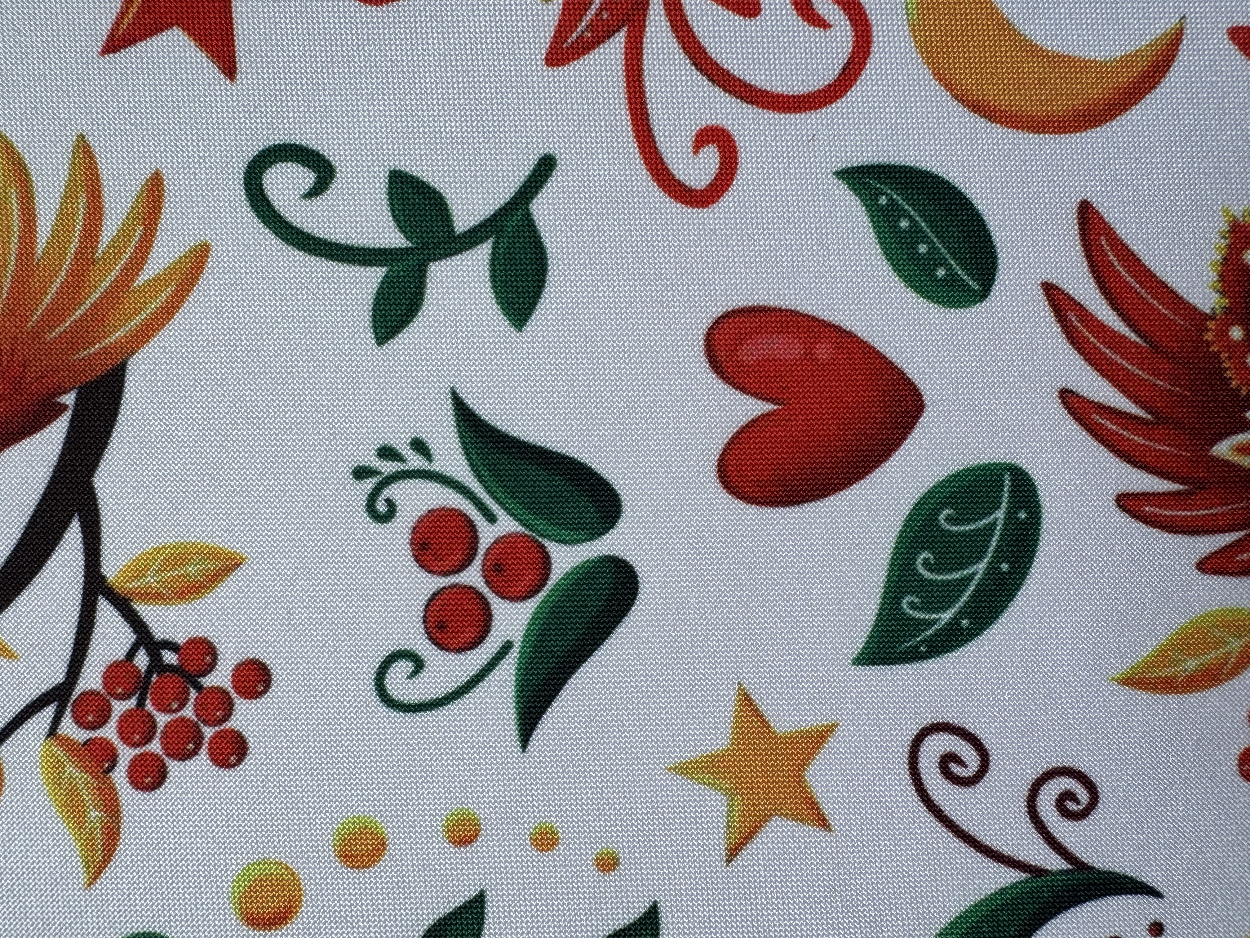 Габардин "Принт 10" птица на белом