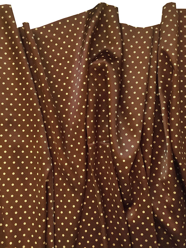 Атлас "Молочный шоколад в мелкий бежевый горошек"