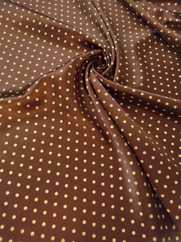 Атлас "Молочный шоколад в мелкий бежевый горошек"