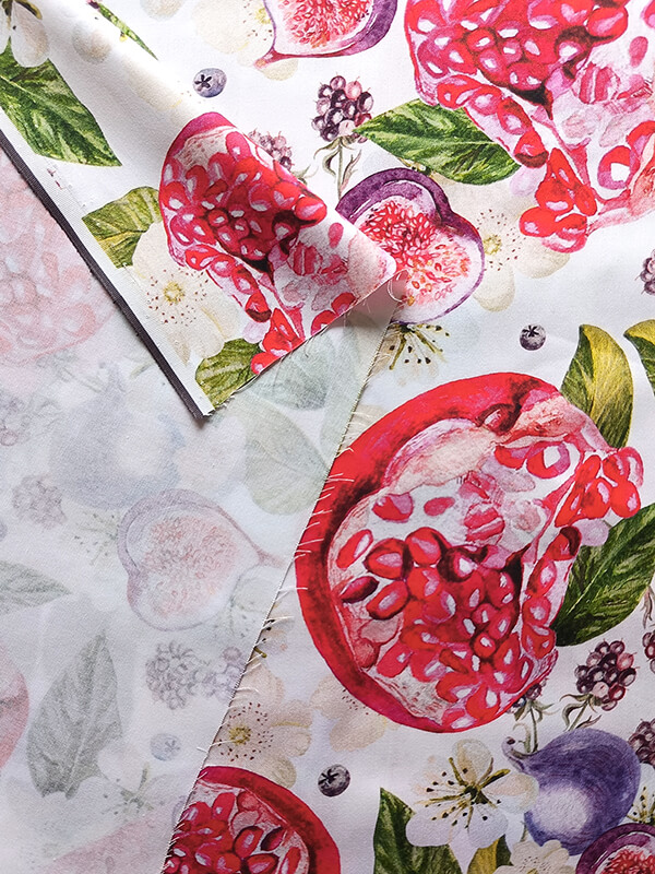 Сатин мерсеризованный принт "Гранат"