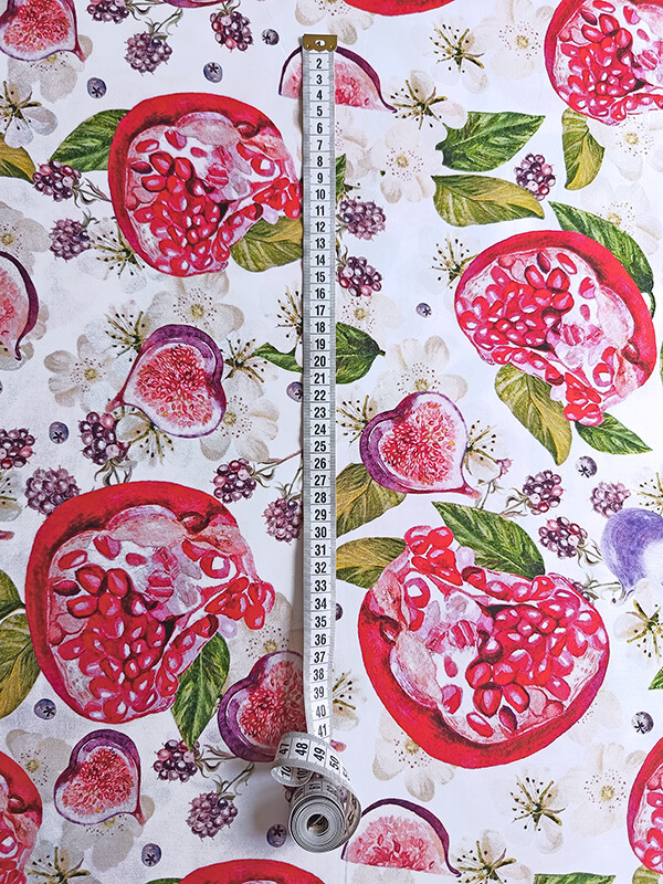 Сатин мерсеризованный принт "Гранат"