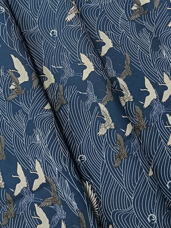 Хлопок с принтом "Лебеди"