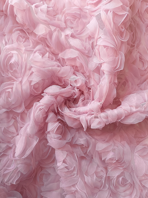 Сетка с цветами розы "Пудра"