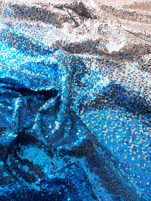 Пайетки Омбре Серебро с Синим