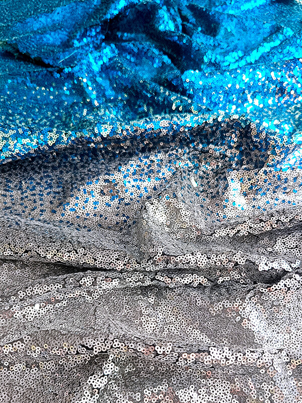 Пайетки Омбре Серебро с Синим