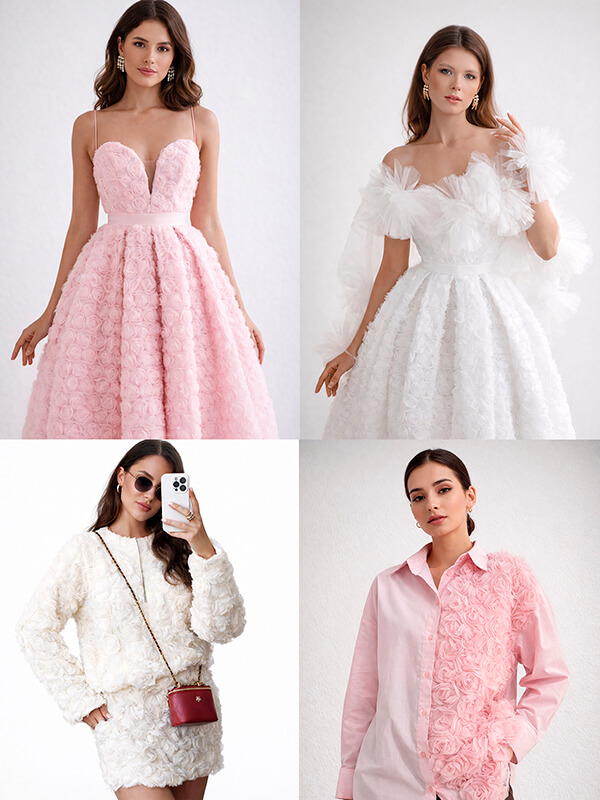 Сетка с цветами розы "Белый"