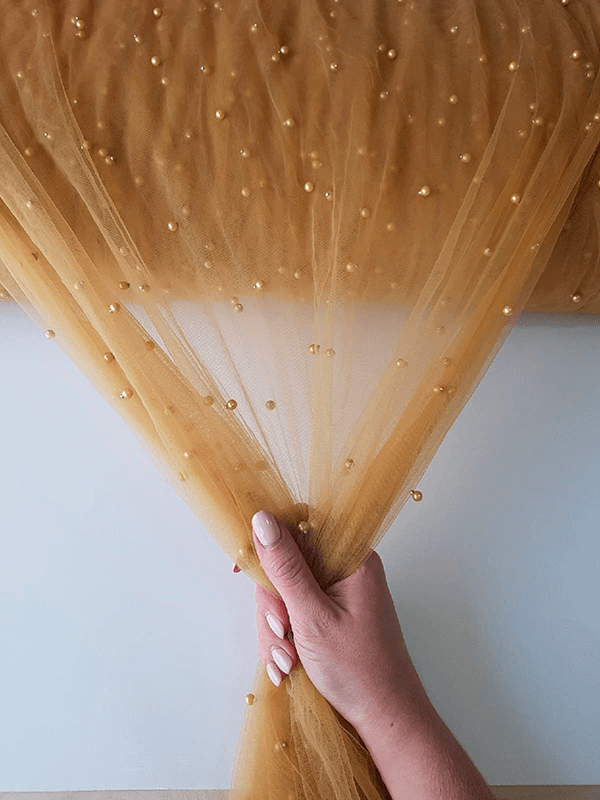 Фатин с бусинами "Золотой"