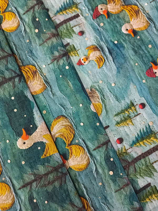 Хлопок с принтом "Утята 5D"