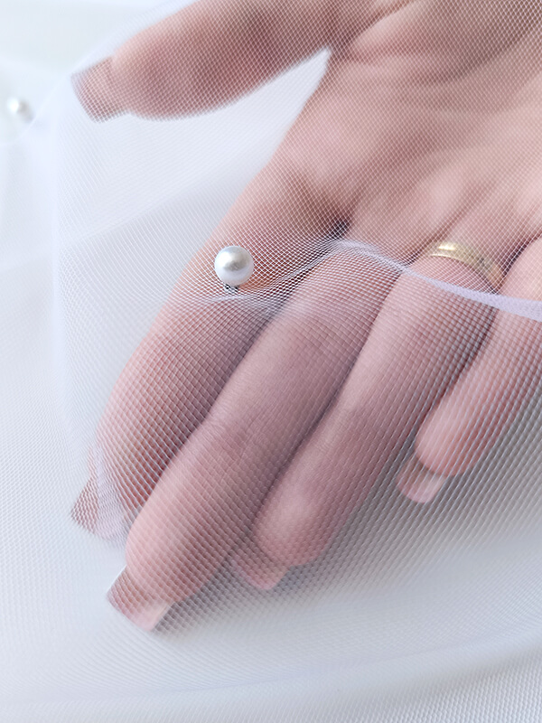 Фатин с бусинами "Белый"