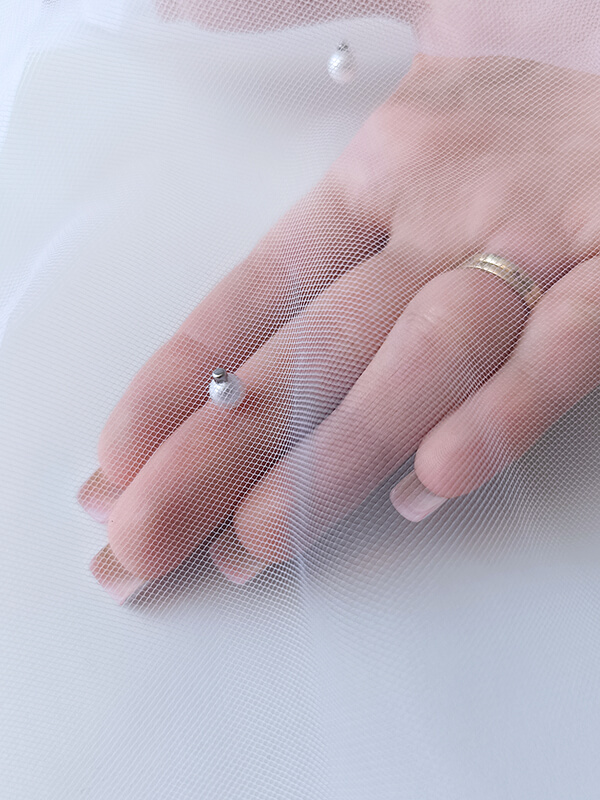 Фатин с бусинами "Белый"