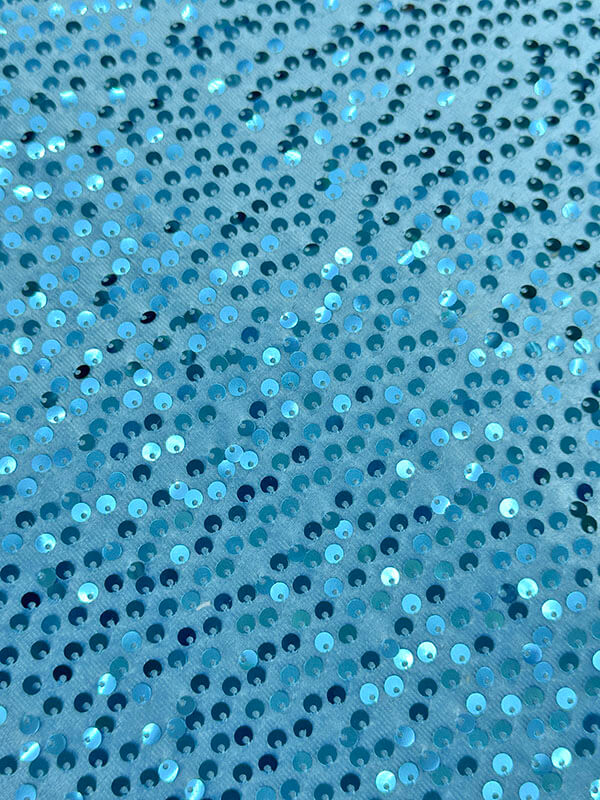 Бархат гладкий "Небесно- голубой" с пайетками
