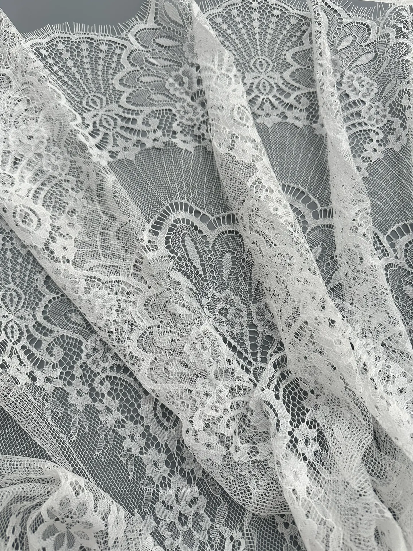 Кружево шантильи "Молочное" узор 4 (купон 3 метра)