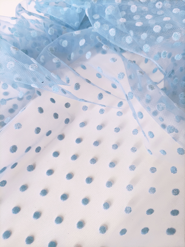 Еврофатин Luxe синий иней в мелкий горошек