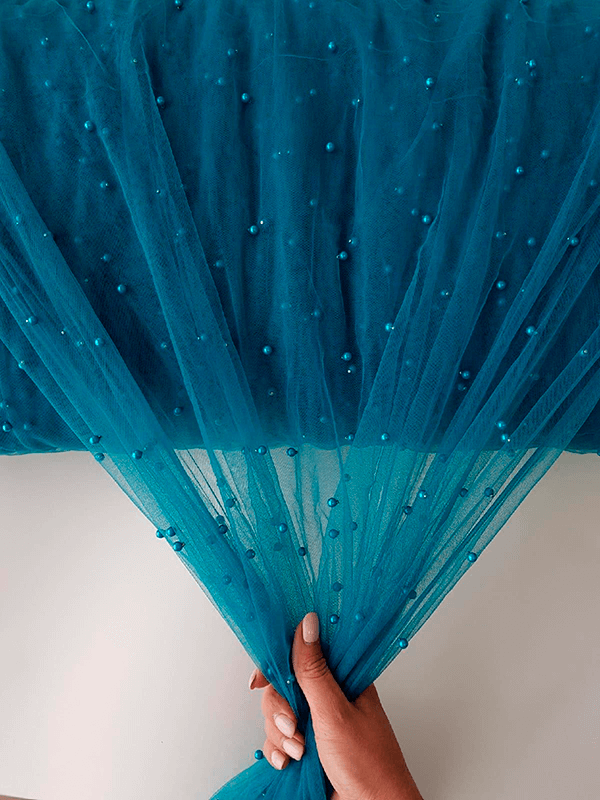 Фатин с бусинами "Цвет Черного моря"