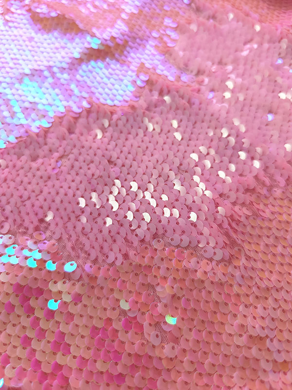 Пайетки на трикотаже розовые "Барби"