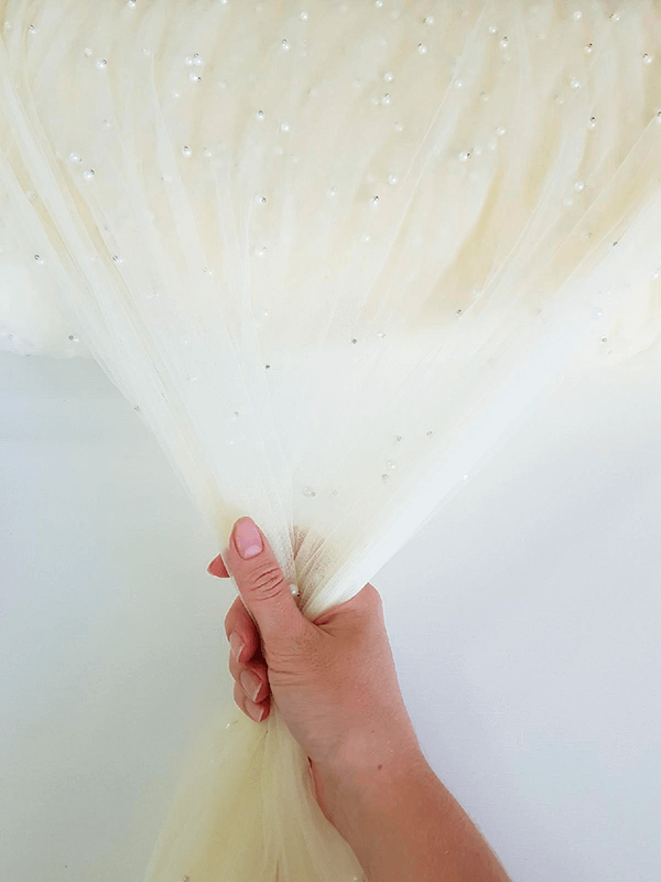 Фатин с бусинами "Айвори"