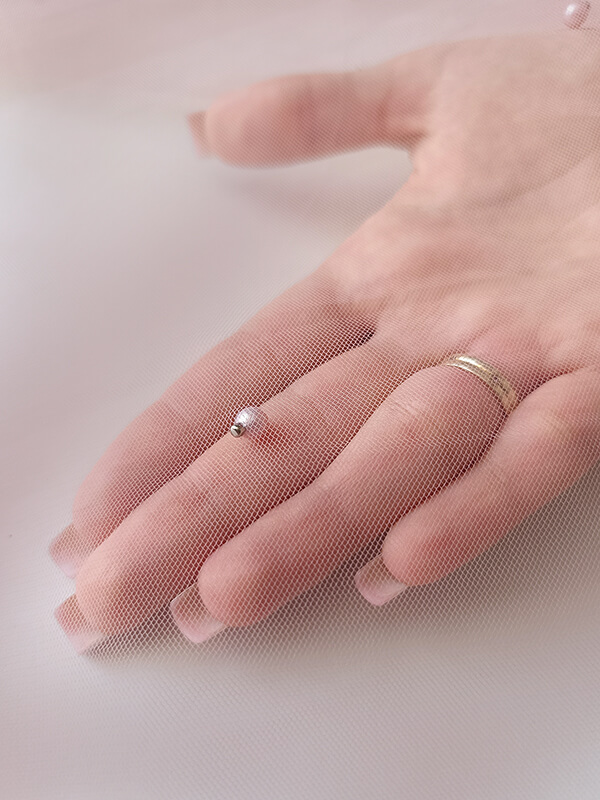 Фатин с бусинами "Пудра"