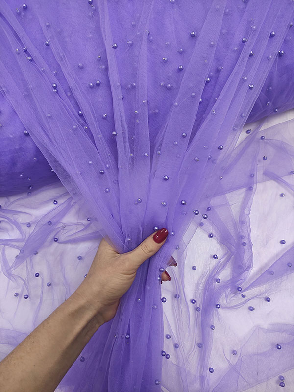 Фатин с бусинами "Пурпурное сердце"