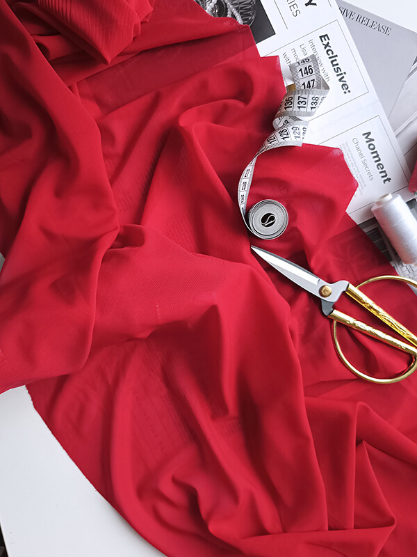 Стрейч- сетка ПЛОТНАЯ "Красный"