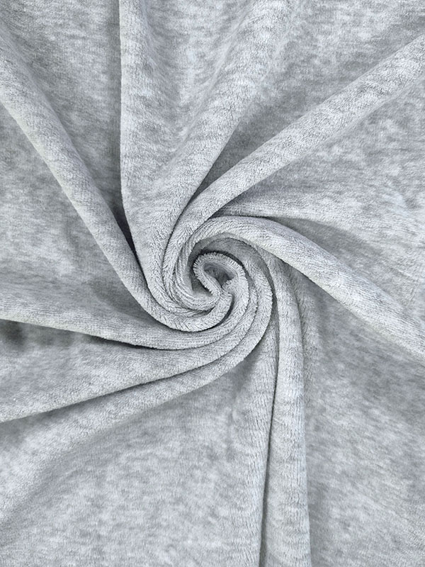 Велюр хлопковый "Светлый серый меланж"