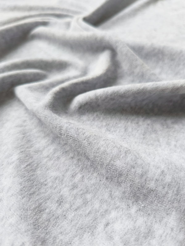 Велюр хлопковый "Светлый серый меланж"