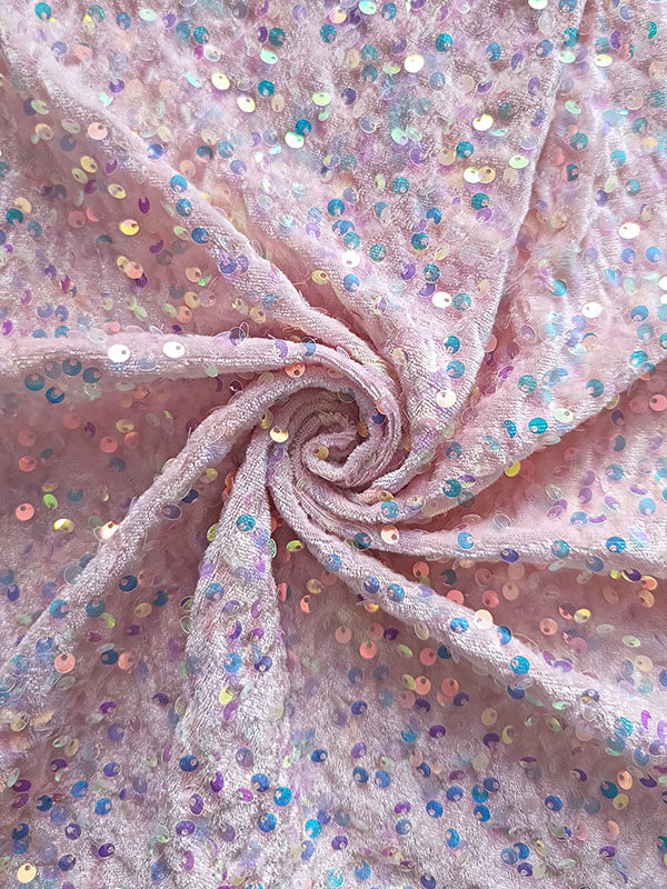 Бархат гладкий "Пудра" с перламутровыми пайетками