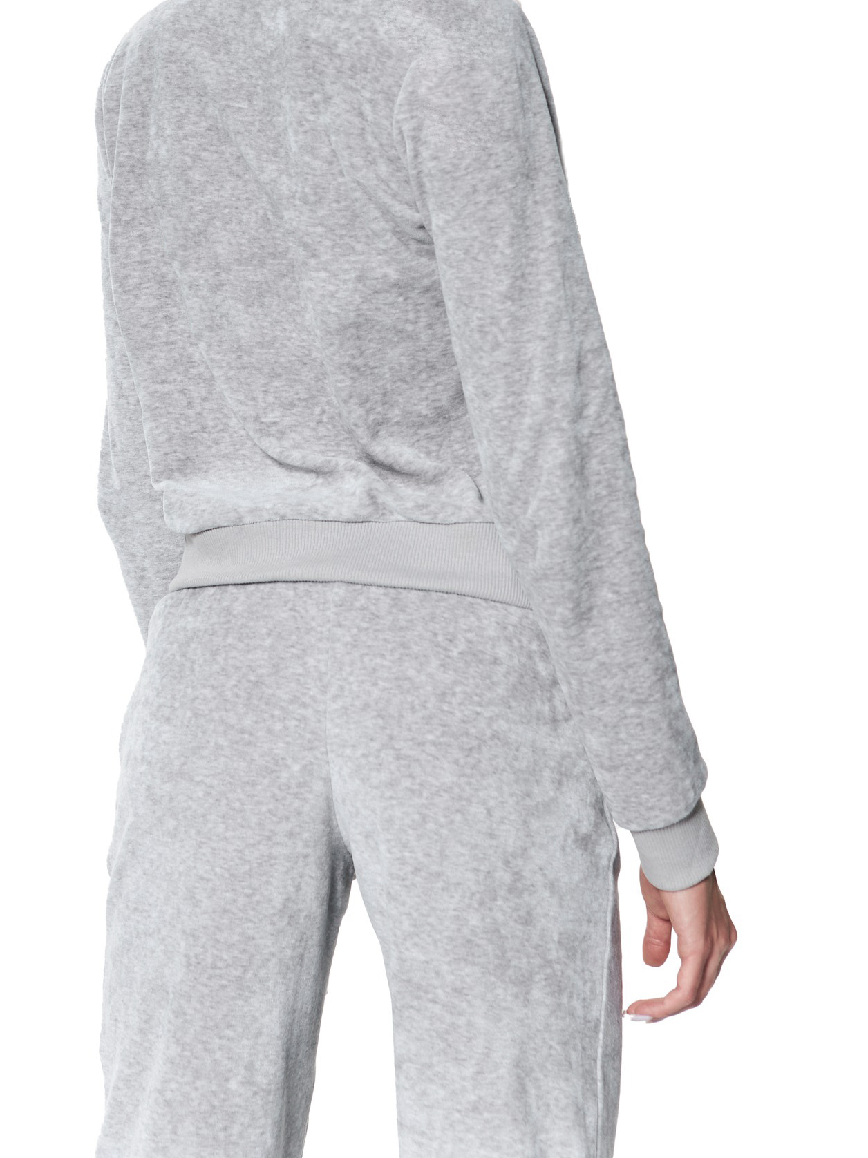 Велюр хлопковый "Серый меланж"