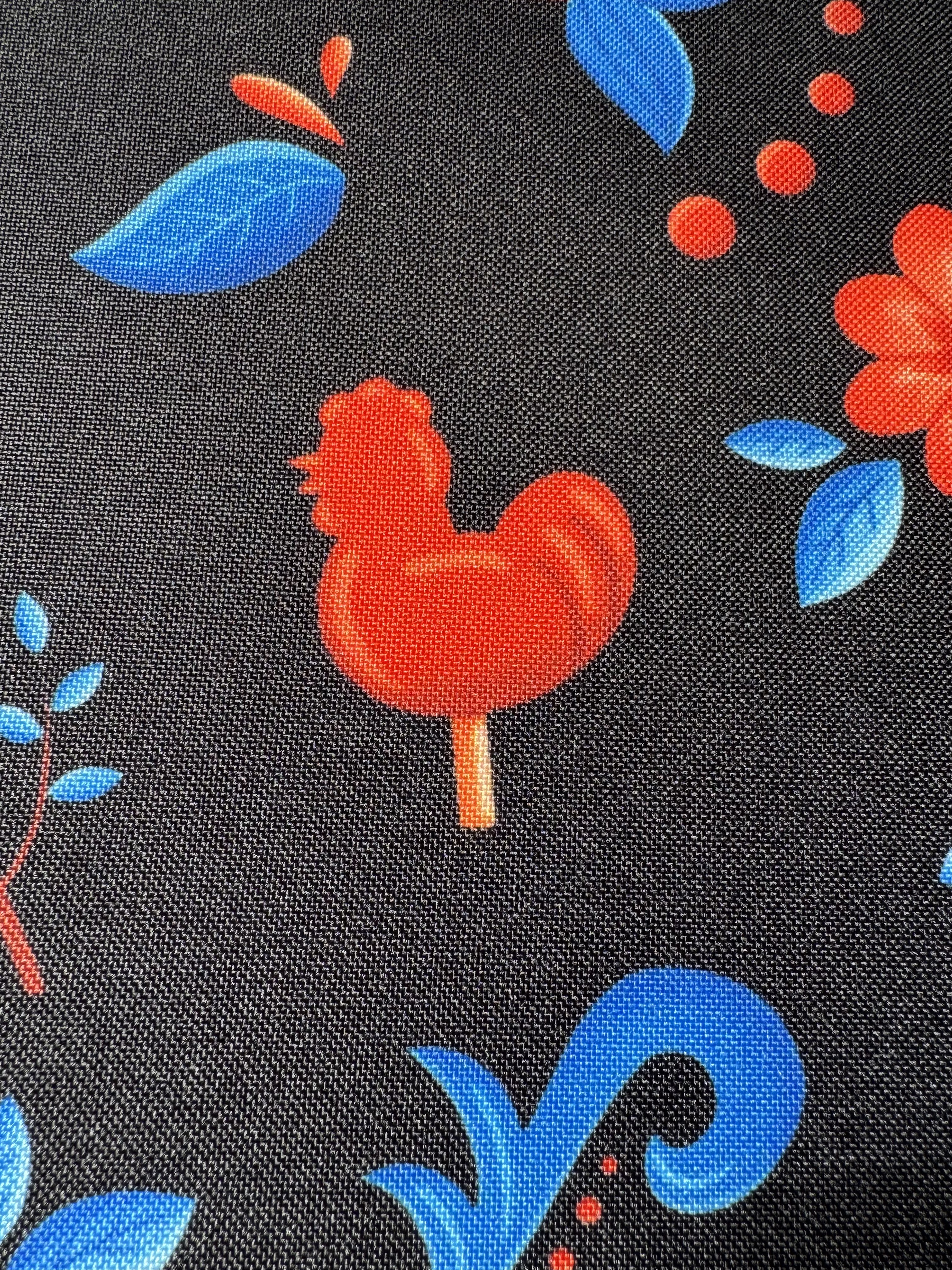 Габардин "Принт 7" русалочка на черном