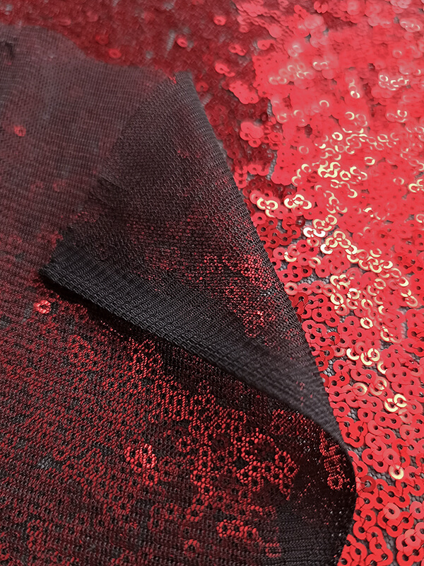 Пайетки Омбре Черные с Красным