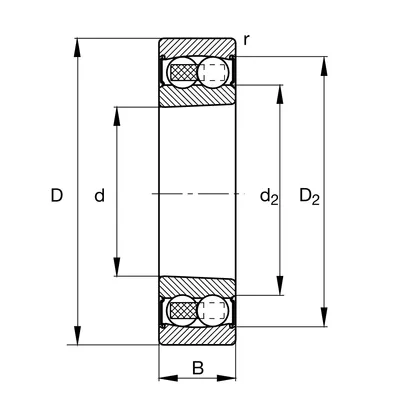 купить подшипник 2310-K-2RS-TVH-C3 компании fag