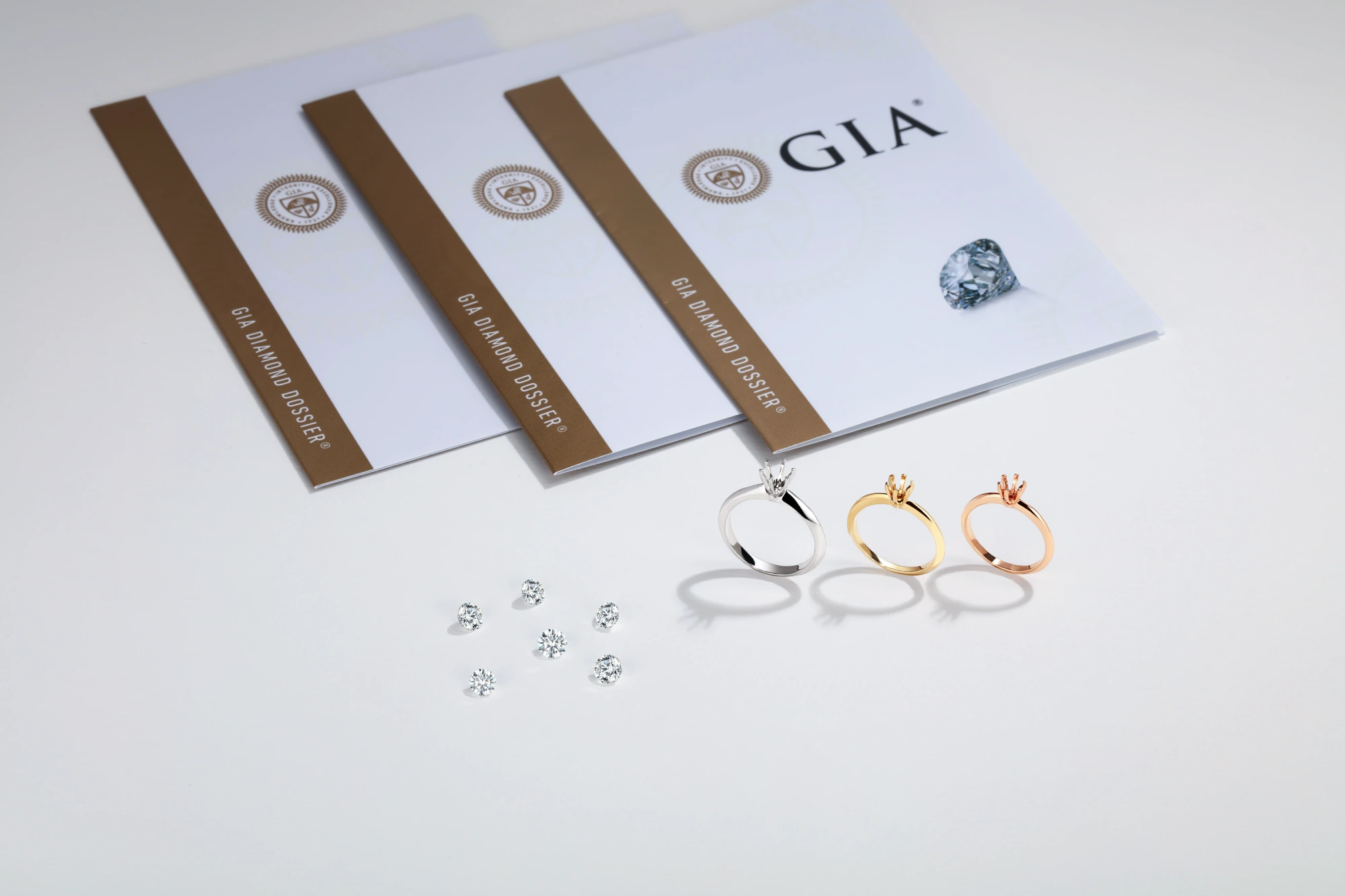 Сертификаты GIA Diamond Dossier, бриллианты и ювелирные оправы