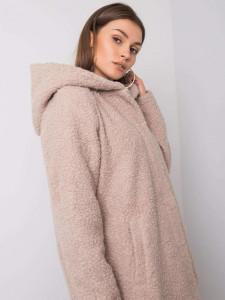 Удлиненное пыльно-розовое пальто с капюшоном Factory Price