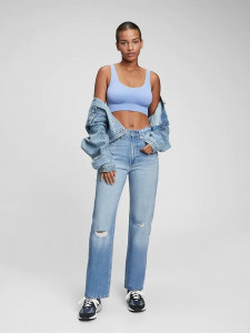 High Rise Organic Cotton Distressed 90's Loose Jeans