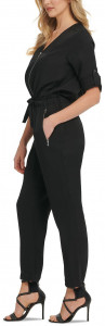 Женский черный комбинезон DKNY Foundation Long-Sleeve Jumpsuit