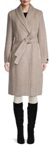 Женское пальто DKNY Wool-Blend Tie-Front Trench Coat