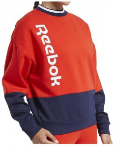 Женская красно-синяя толстовка с длинным рукавом и логотипом Reebok