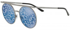 Женские солнцезащитные очки круглые синие Armani AR6069-3010U3 (56 mm)